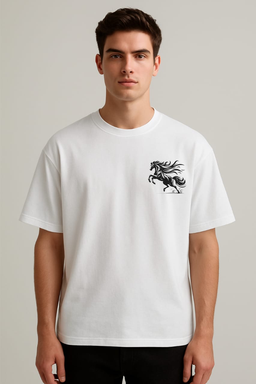 Spirit of Chetak – Horse Back Print Oversized Tee | RageWolf.
