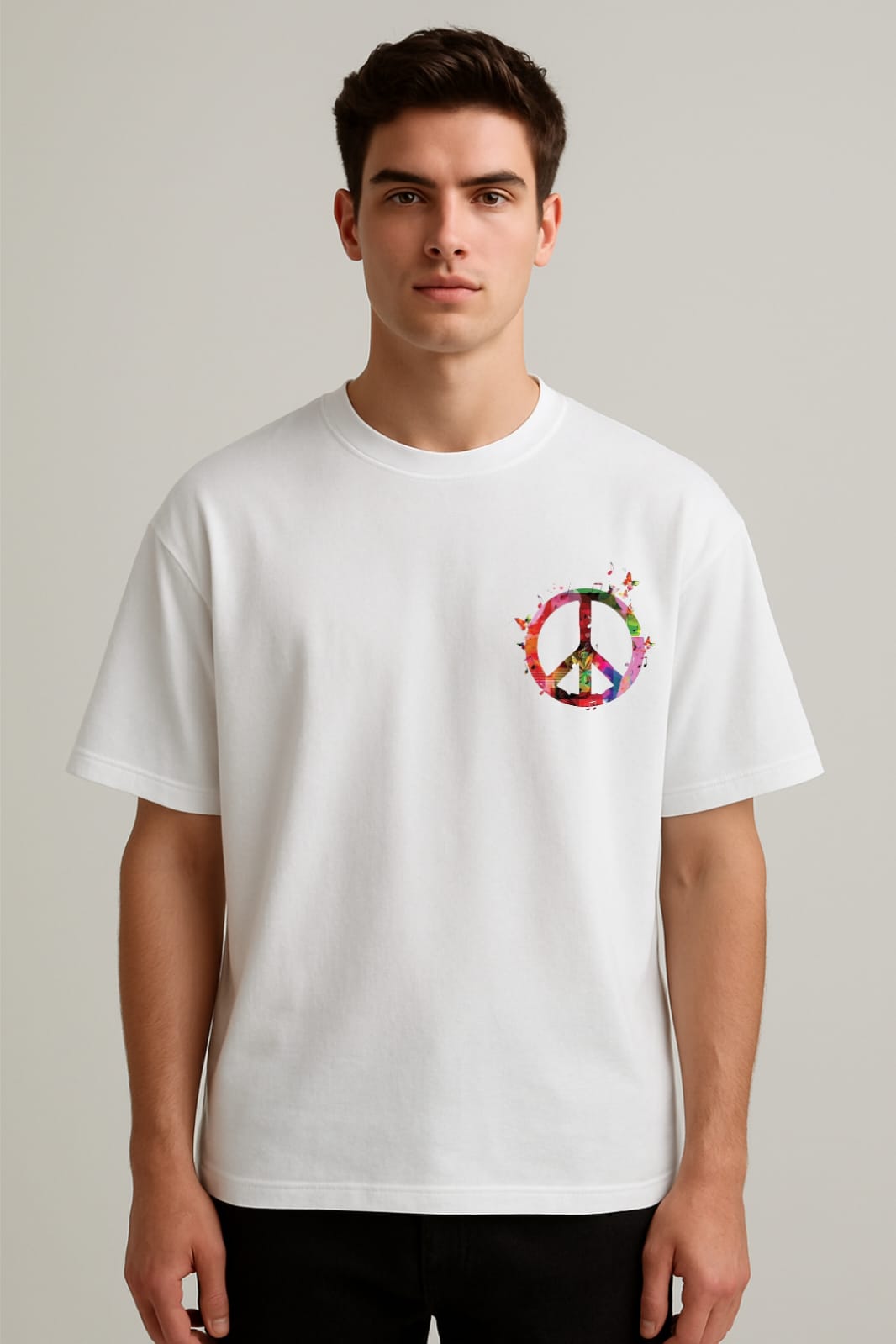 Vibrant Harmony – Peace Oversized Tee | RageWolf