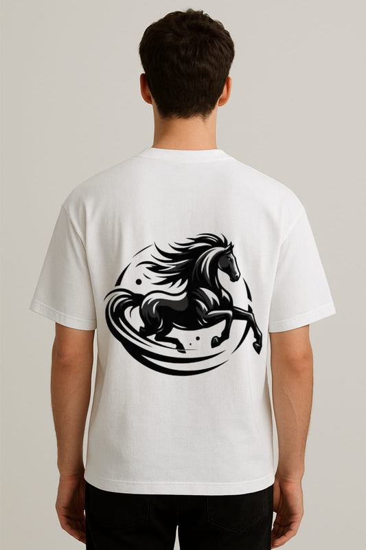 Storm Rider – Horse Back Print Oversized Tee | RageWolf
