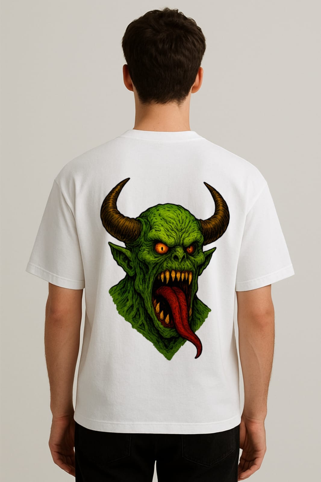 Demon’s Wrath – Horned Beast Oversized Tee | RageWolf