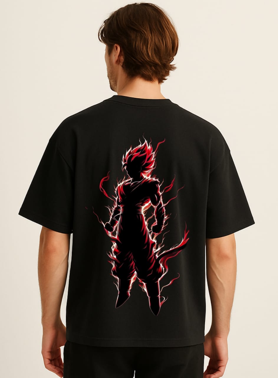 Saiyan Energy Oversized Anime T-Shirt | RageWolf