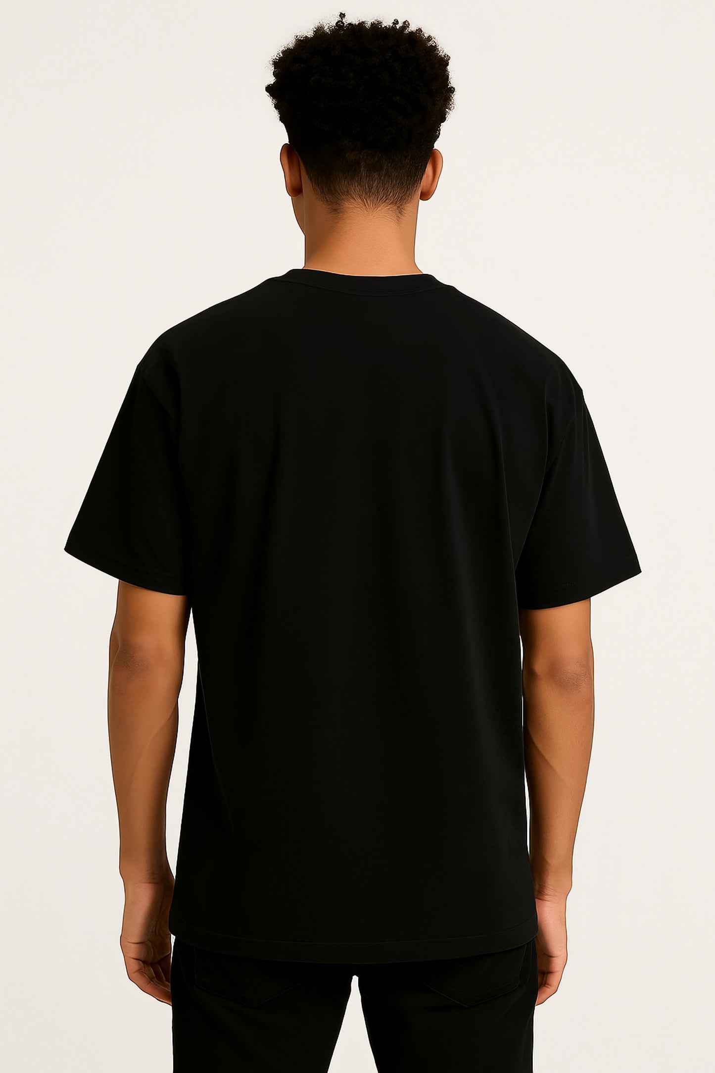 RageWolf Black Drop Shoulder Tee – Bold Streetwear with Signature Logo