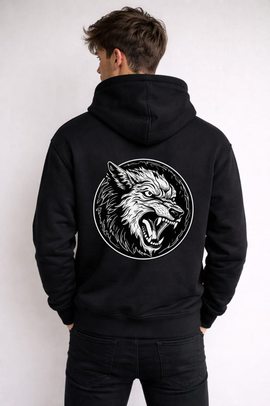 Fierce Howl Black Hoodie | RageWolf
